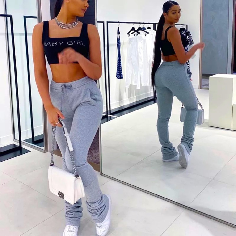 Cotton stacked jogger pants